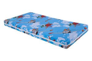 Saltea cu memorie Somnart Memory 60x120, înălțime 10 cm, pentru bebeluși și copii, husă impermeabilă, fermitate medie, model aviator
