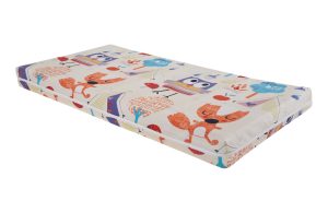 Saltea cu memorie Somnart Memory 60x120, înălțime 10 cm, pentru bebeluși și copii, husă impermeabilă, fermitate medie, model bufniță