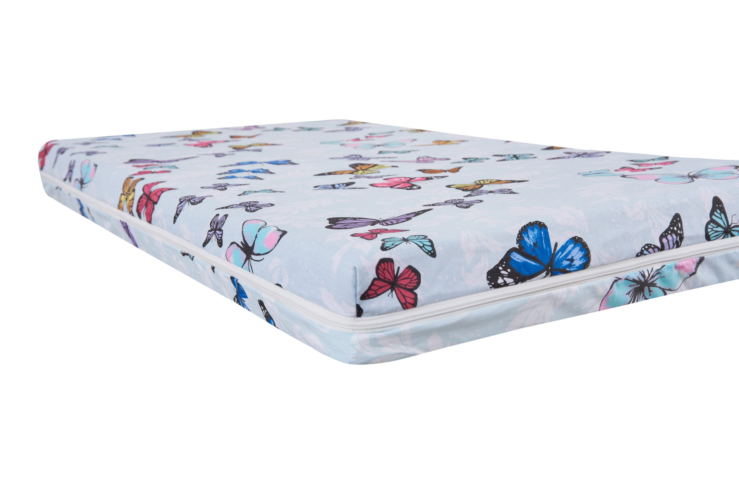 Saltea cu memorie Somnart Memory 70x140, înălțime 10 cm, pentru bebeluși și copii, husă impermeabilă, fermitate medie, model fluturi - imagine 2