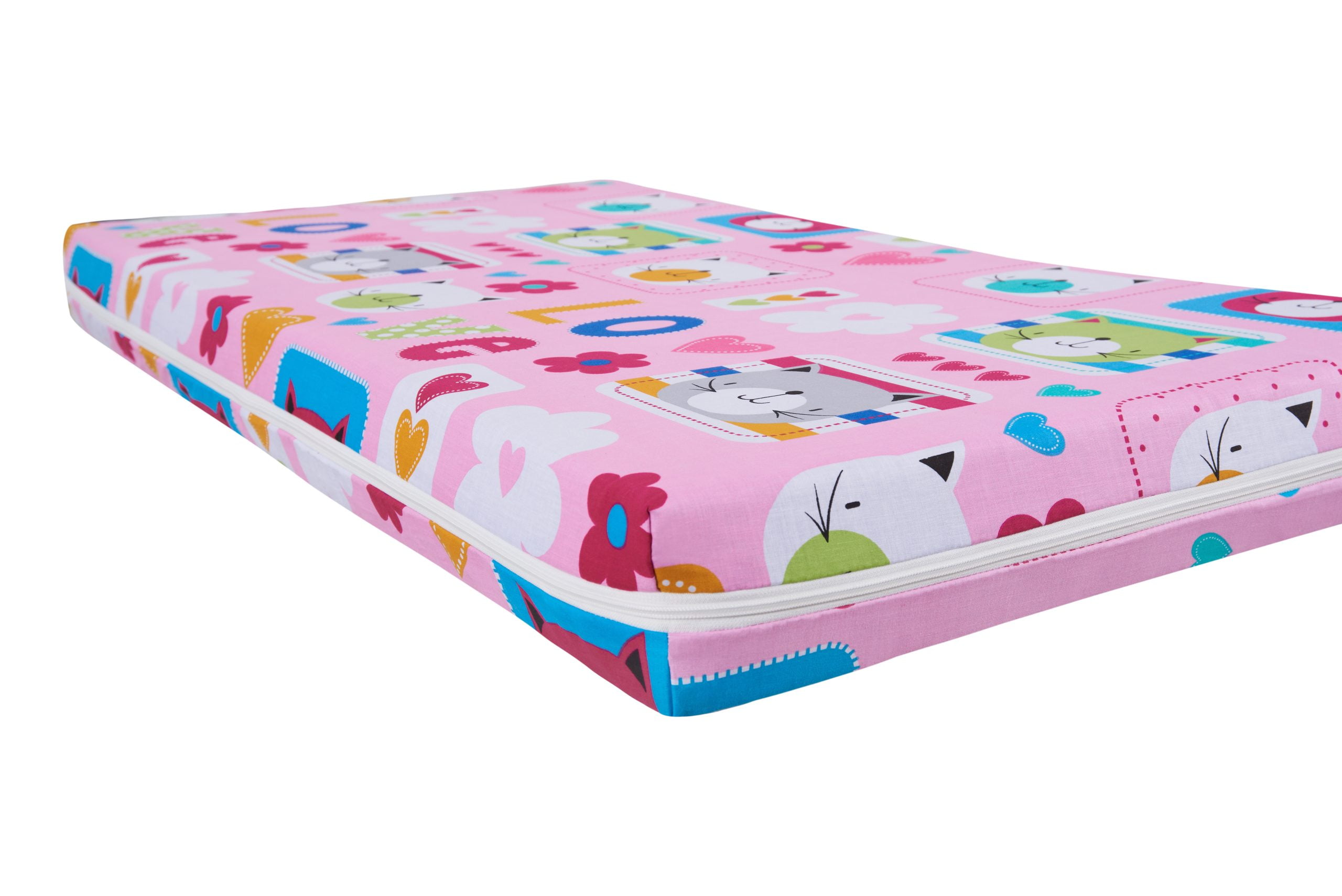 Saltea cu memorie Somnart Memory 60x120, înălțime 10 cm, pentru bebeluși și copii, husă impermeabilă, fermitate medie, model flori - imagine 2