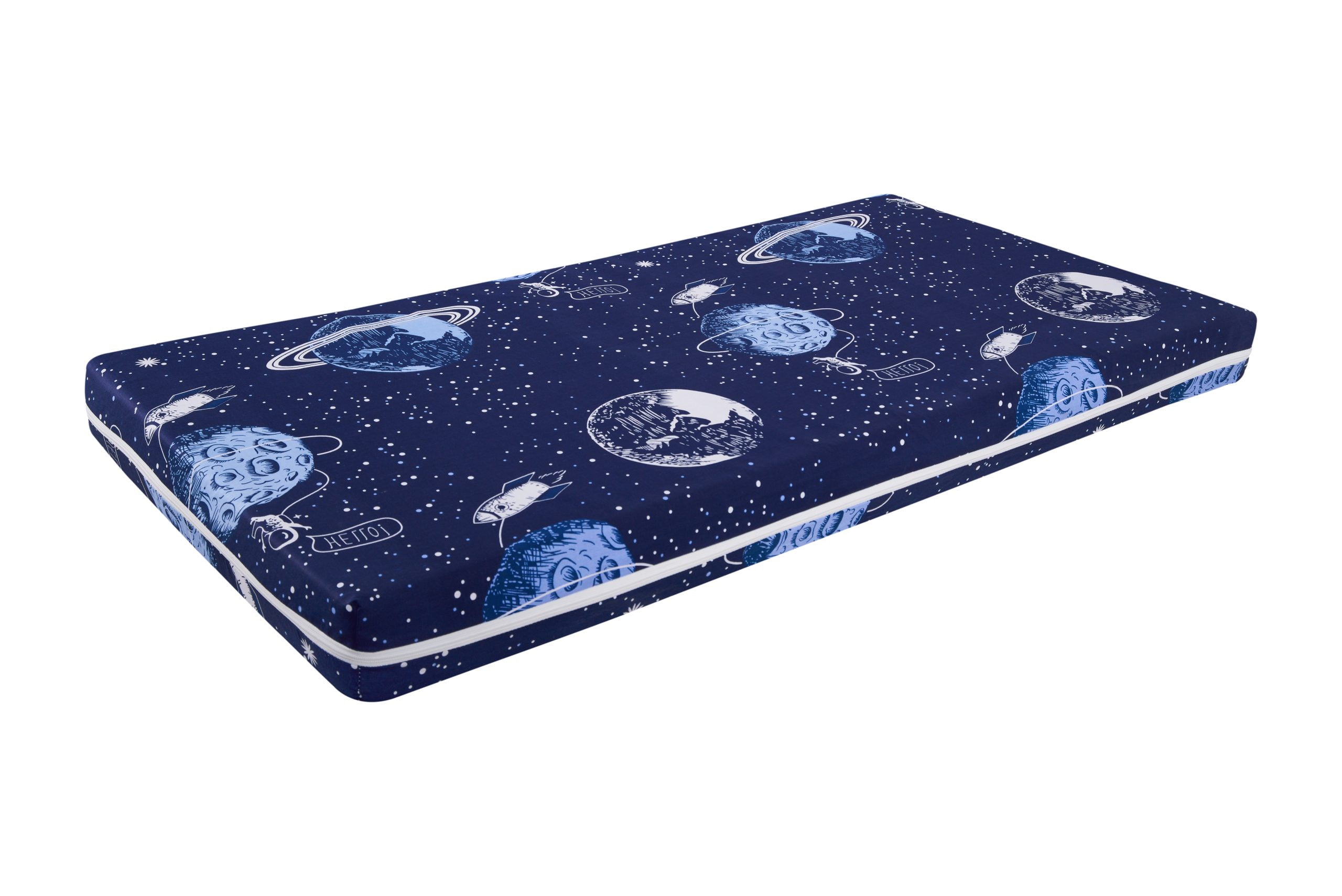 Saltea cu memorie Somnart Memory 70x140, înălțime 10 cm, pentru bebeluși și copii, husă impermeabilă, fermitate medie, model cosmos - imagine 2