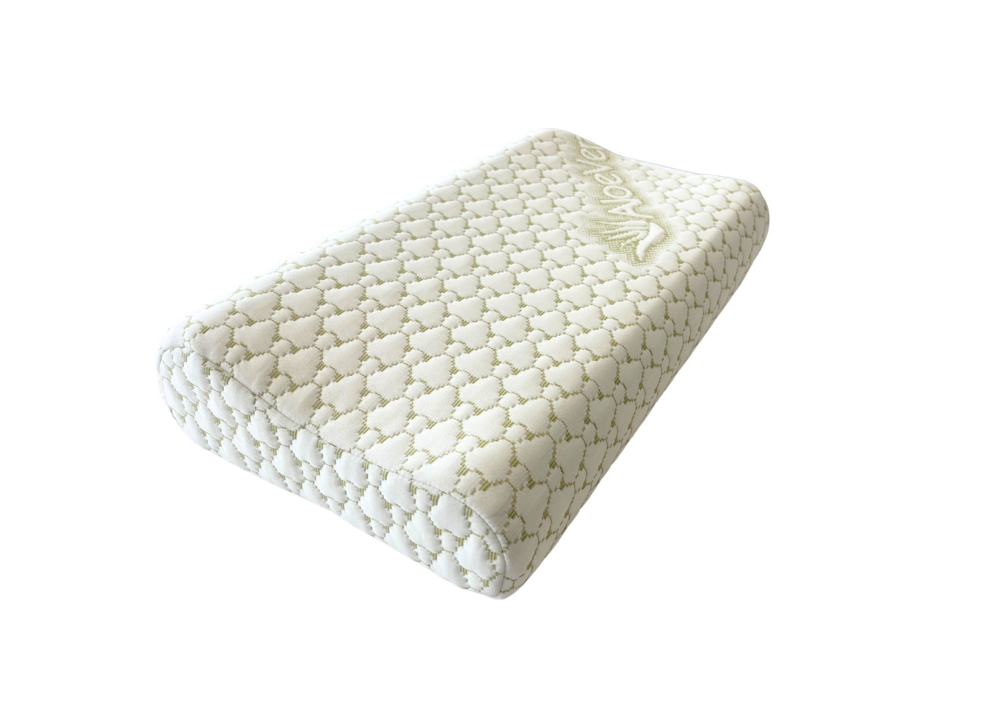 Perna ergonomica Aloe Vera Memory, sustinere exacta pentru gat si cap, husa detasabila, 30x50x10/8 cm