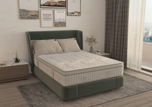 Saltea cu memorie si arcuri Bambus Super Confort Pocket Multilayer 140x200, inaltime 25 cm, husa matlasata, sistem 3D, manere, fermitate medie