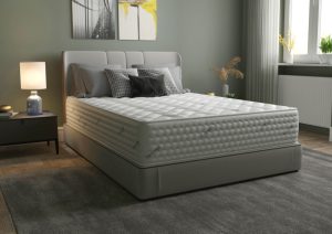 Saltea cu arcuri Pocket Somnomed Comfort Fit HoReCa 140x200, înălțime 30 cm, spumă cu memorie, husa tratament antifungic, fermitate mediu-tare