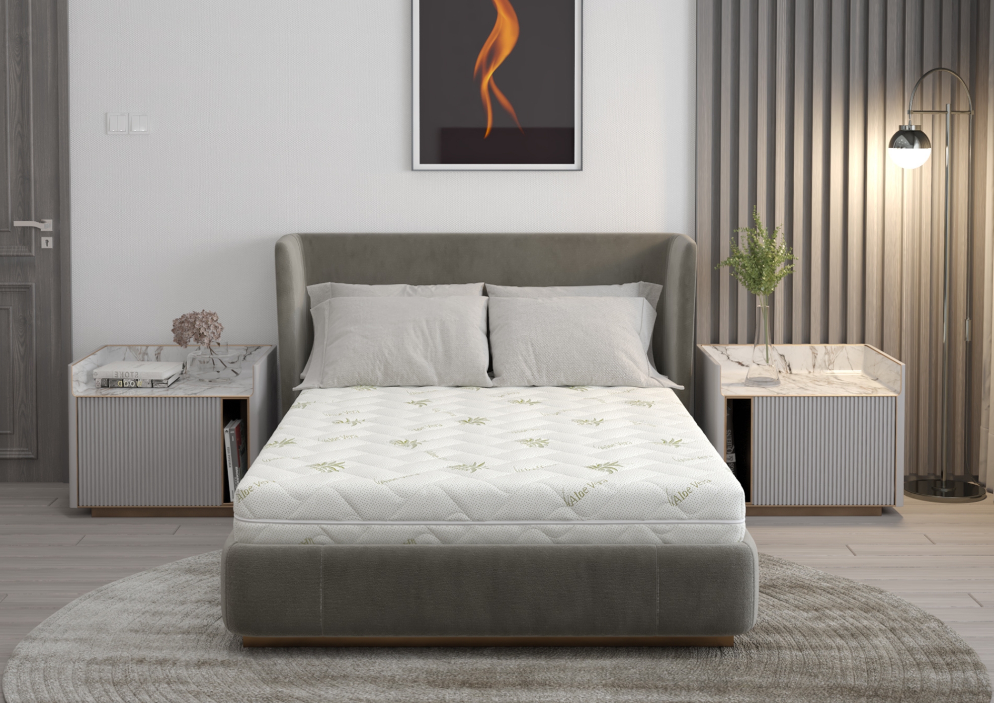 Saltea cu spuma poliuretanica Somnart FermiMax Aloe Vera 160x200, inaltime 15 cm, husa lavabila si detasabila cu fermoar, fermitate ridicata - imagine 3