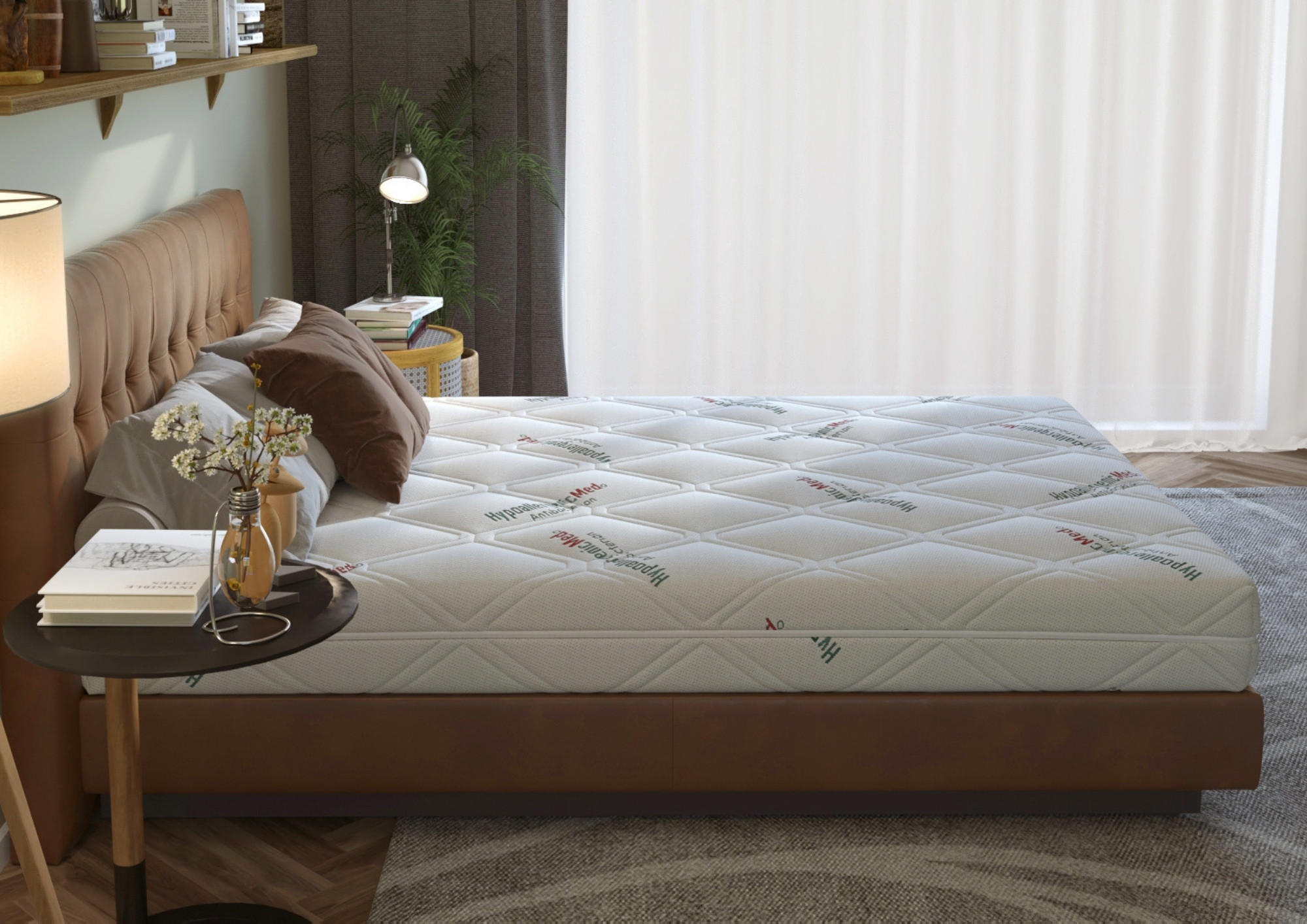 Saltea cu spumă poliuretanică Somnart HypoallergenicMed Antibacteria, 140x200, înălțime 18 cm, antibacterii, husă detașabilă cu fermoar, fermitate medie - imagine 4