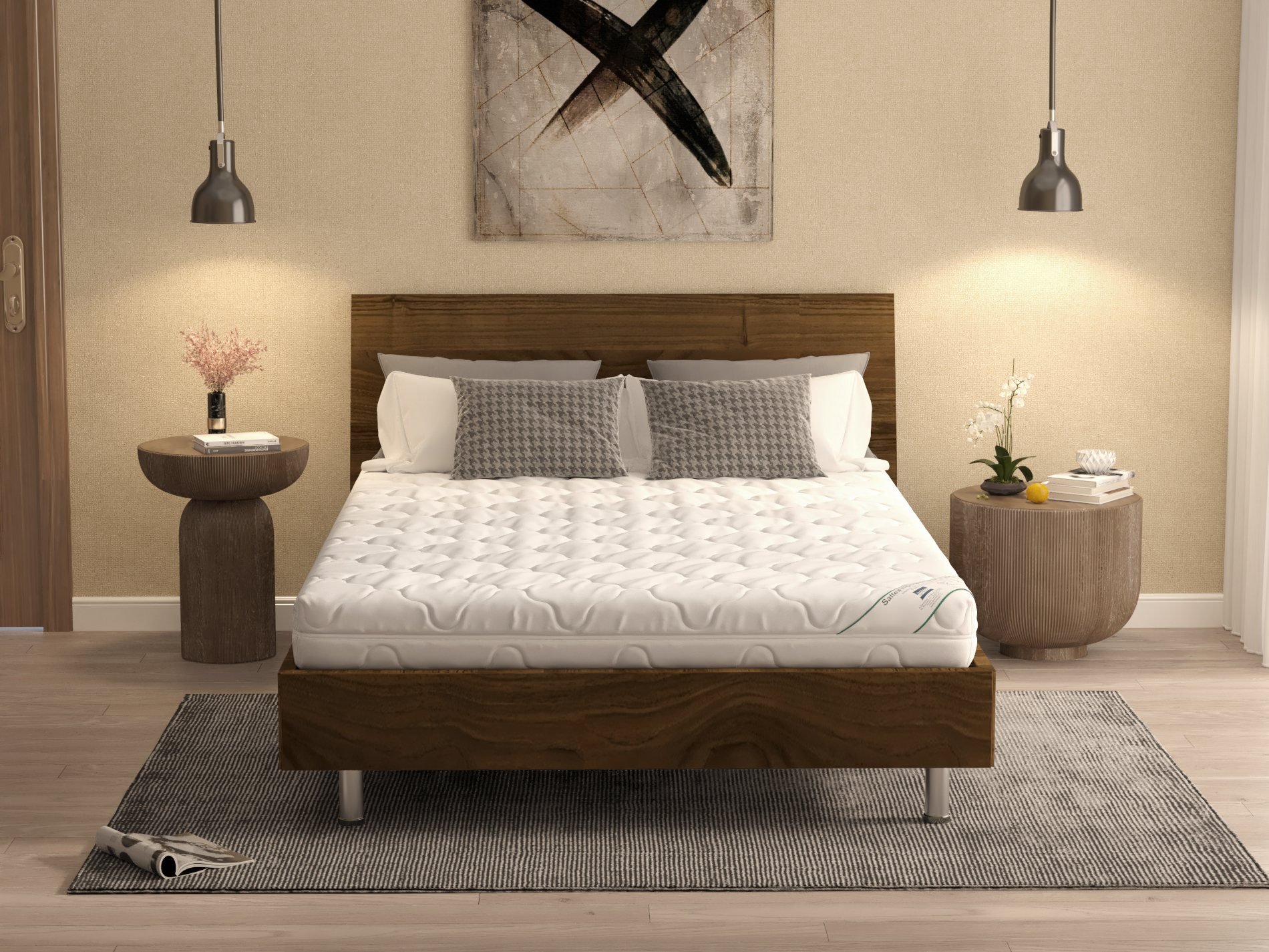 Saltea cu spumă poliuretanică Somnart HypoallergenicMed Bumbac 160x200, înălțime 16 cm, hipoalergenică, husă cu fermoar, rulată, fermitate medie - imagine 3