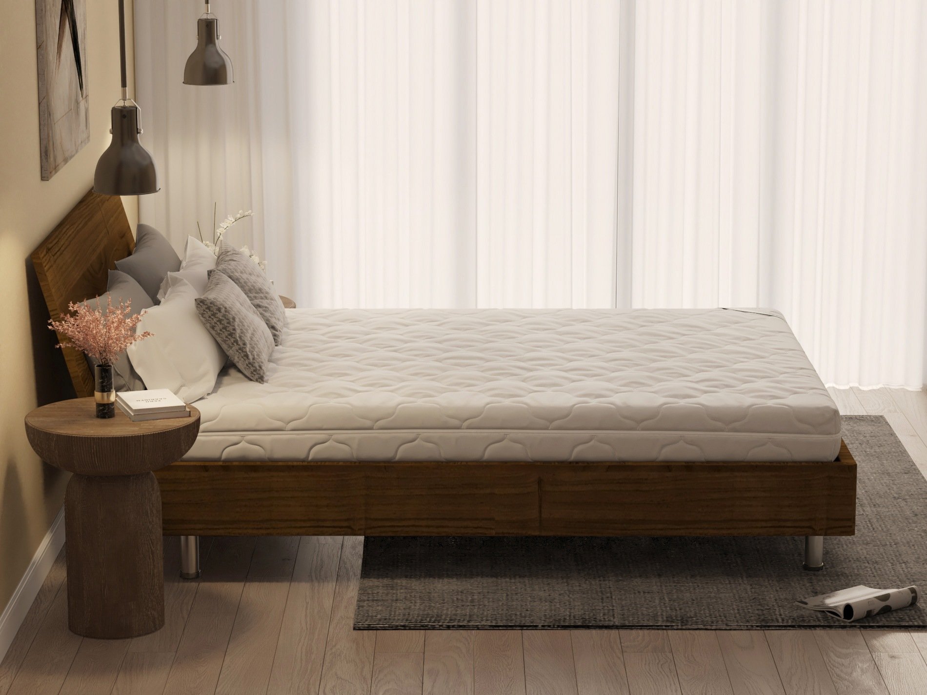 Saltea cu spumă poliuretanică Somnart HypoallergenicMed Bumbac 160x200, înălțime 16 cm, hipoalergenică, husă cu fermoar, rulată, fermitate medie - imagine 4