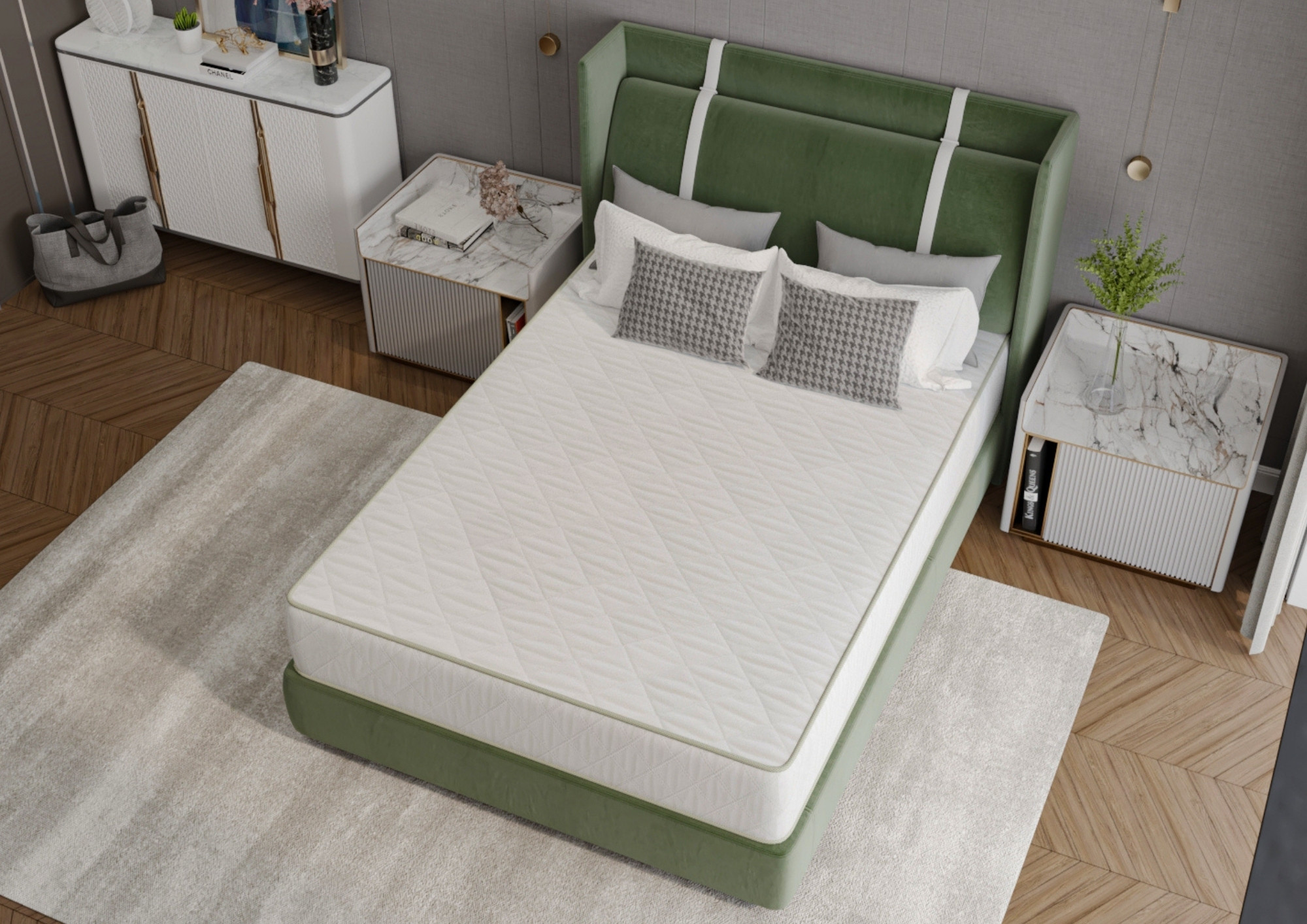 Saltea cu arcuri SomnART LETTO 120x200, înălțime 22 cm, ortopedică, husă matlasată, duritate medie-tare - imagine 4