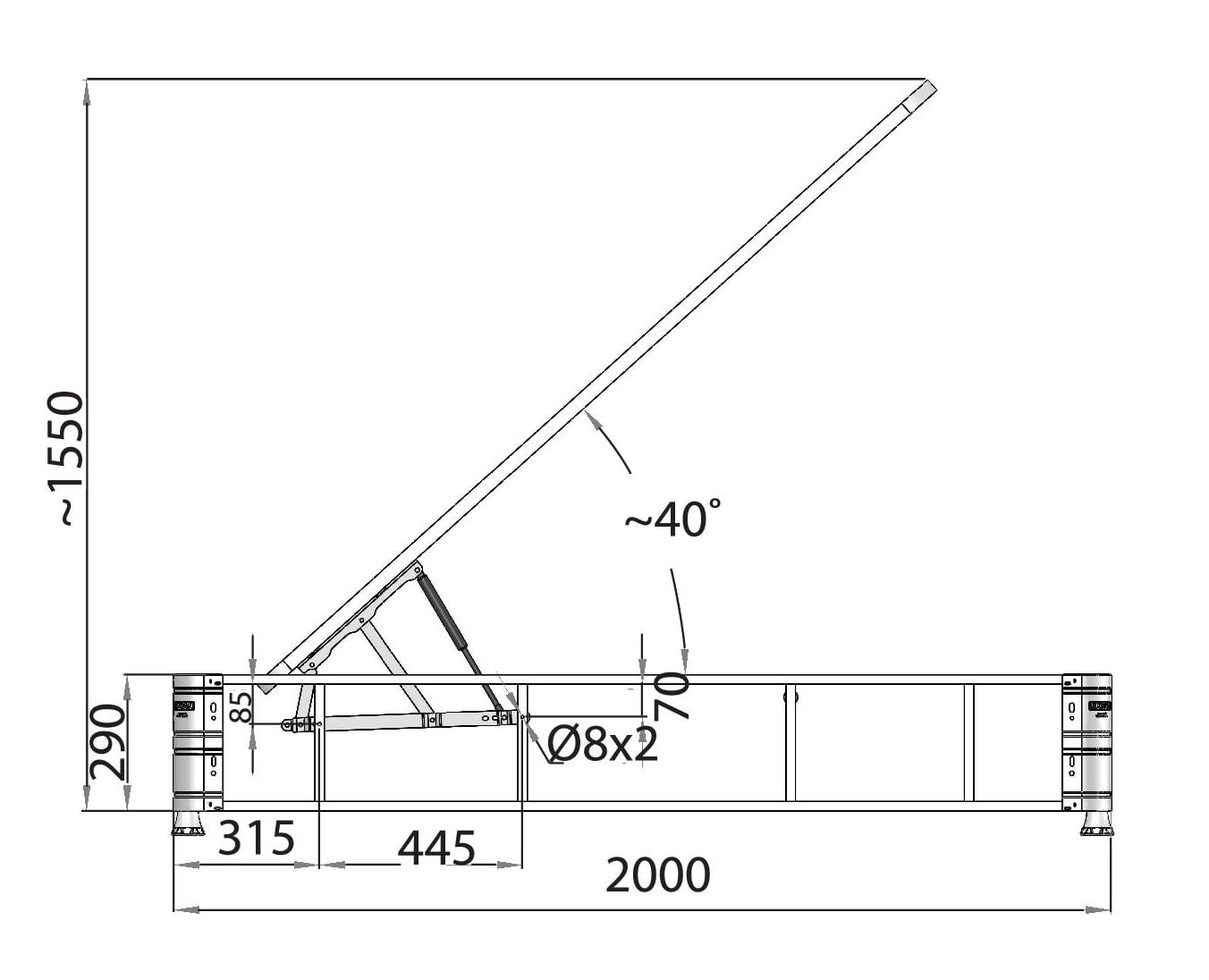 Sistem pneumatic rabatare somiera putere pentru saltele mai mari de 160x200 - imagine 5