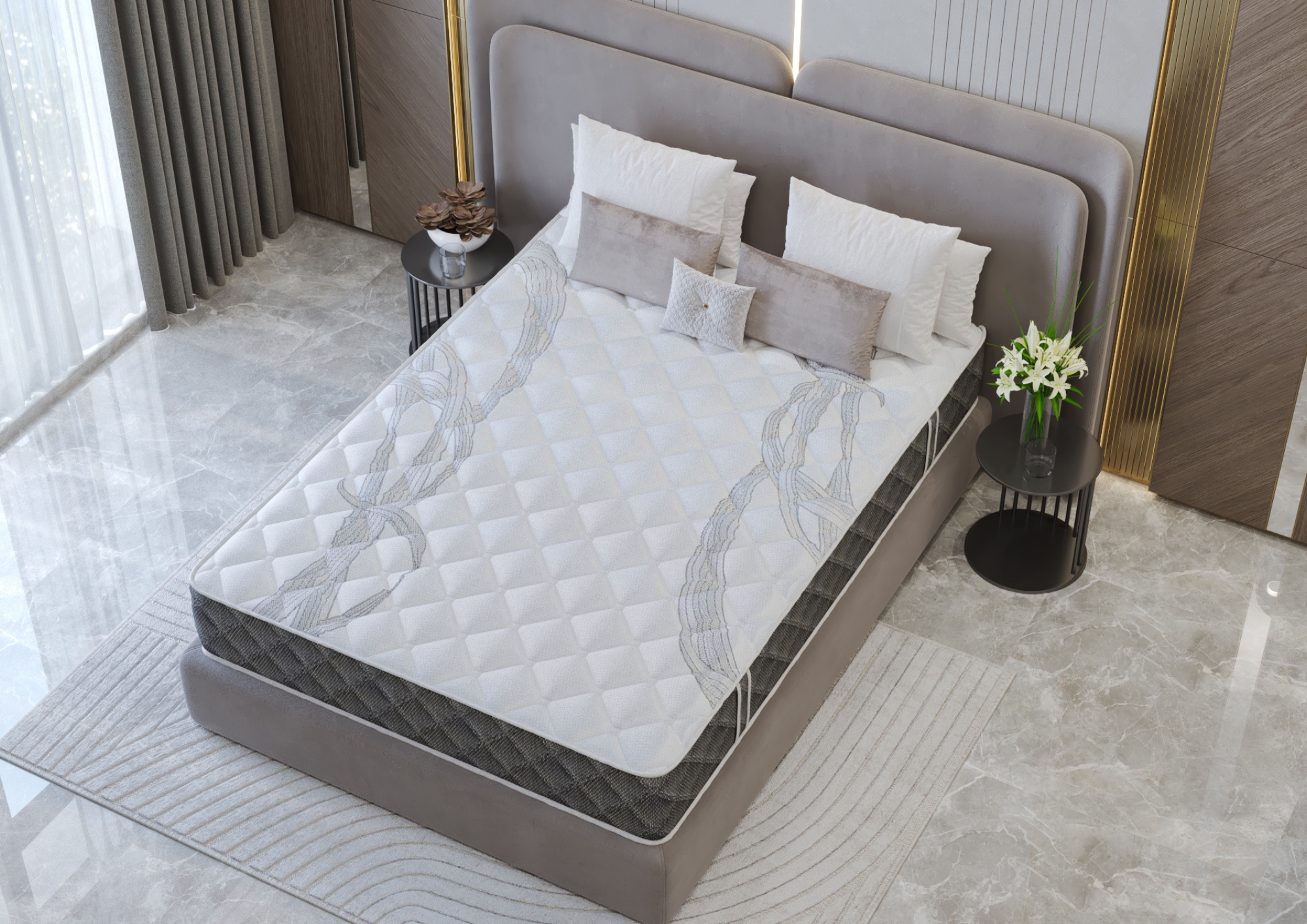 Saltea Somnart Memory Dream 140x200, înălțime 24 cm, cu mânere, fermitate mediu-tare - imagine 3