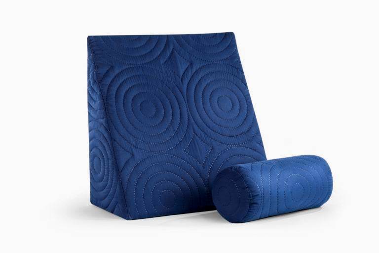 Perna Relax TV 60x68x30cm, ortopedica pentru citit, antireflux, cu husa detasabila, confortabila si rezistenta, lavabila la 40 grade, Albastru - imagine 2