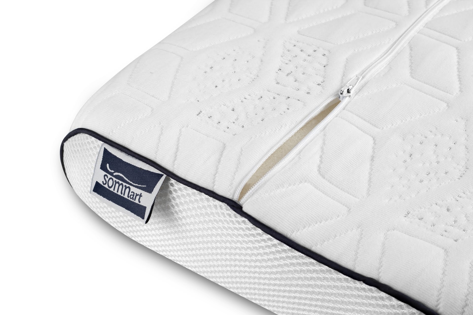 Perna anatomica cu memorie Somnart Silver Memory, laterala 3D, husa detasabila si lavabila, ioni de argint, 30x50 - imagine 6