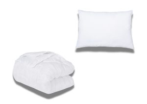Set alb, pilota PurConfort 140x200, 250gsm + 1 perna alba Belina nematlasata