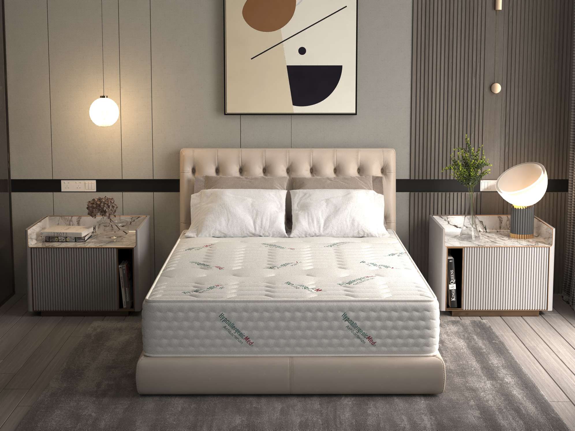 Saltea cu arcuri Pocket HypoallergenicMed® Safe Relax HoReCa 90x200, înălțime 25 cm, ortopedică, husă tratament antialergic, fermitate mediu-tare - imagine 8