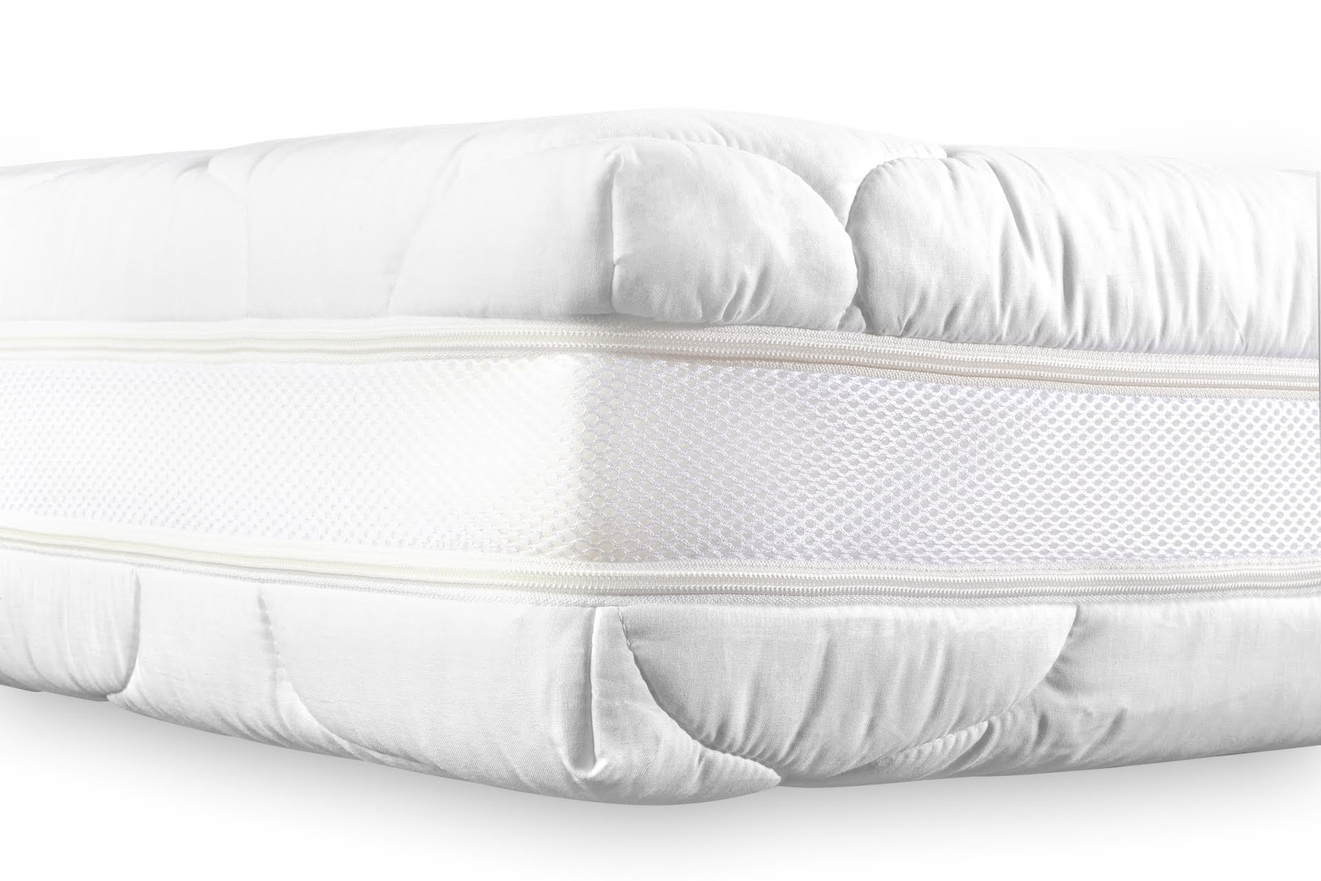 Saltea cu spuma poliuretanica Somnart Air-flow 180x200, inaltime 16 cm, super-ventilata, husa 3D Bumbac Natur lavabila, detasabila, hipoalergenica, rulata, fermitate medie - imagine 3