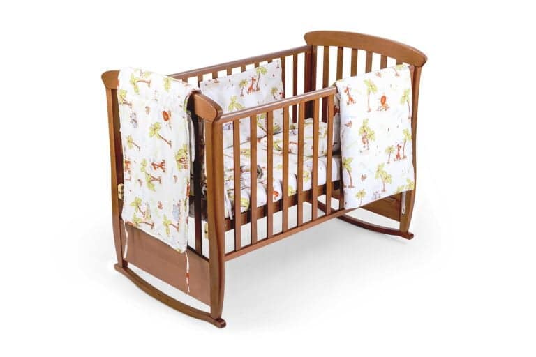 Set pentru patut bebe, Somnart, cearceaf cu elastic pentru saltea 60x120x10, pernuta 37×55, pilota 100×105, aparatori 180x45, model Jungle - imagine 3