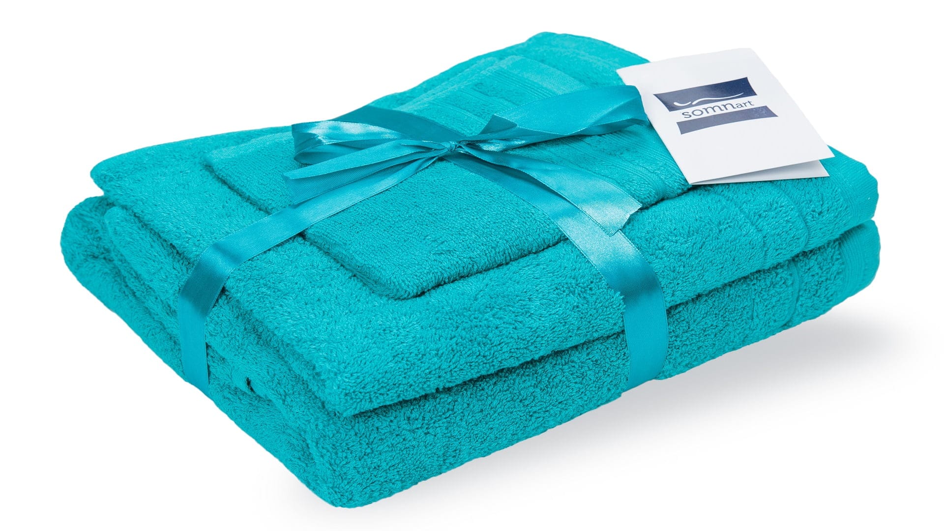 Set prosoape bumbac Somnart 600gsm de fata 50x90 cm + de corp 70x140 + de maini 30x50 cm, turcoaz