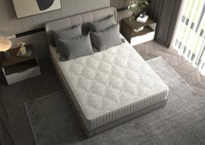 Saltea cu memorie Somnart Silver Relax 200x200, înălțime 24 cm, husă tricot Silver, cu mânere, fermitate medie