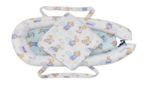 Baby Nest Somnart: Cosulet bebelusi + Salteluta 42x84x2 cm + Paturica 70x70 cm model Ursuleti