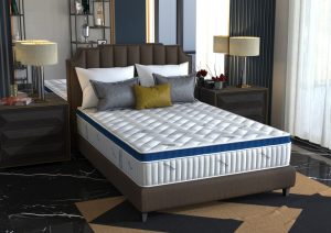 Saltea cu arcuri Somnomed Complete Care 4Family 160x200, înălțime 26 cm, spumă cu memorie, husa tratament antifungic, fermitate mediu-tare, sistem aerisire 3D