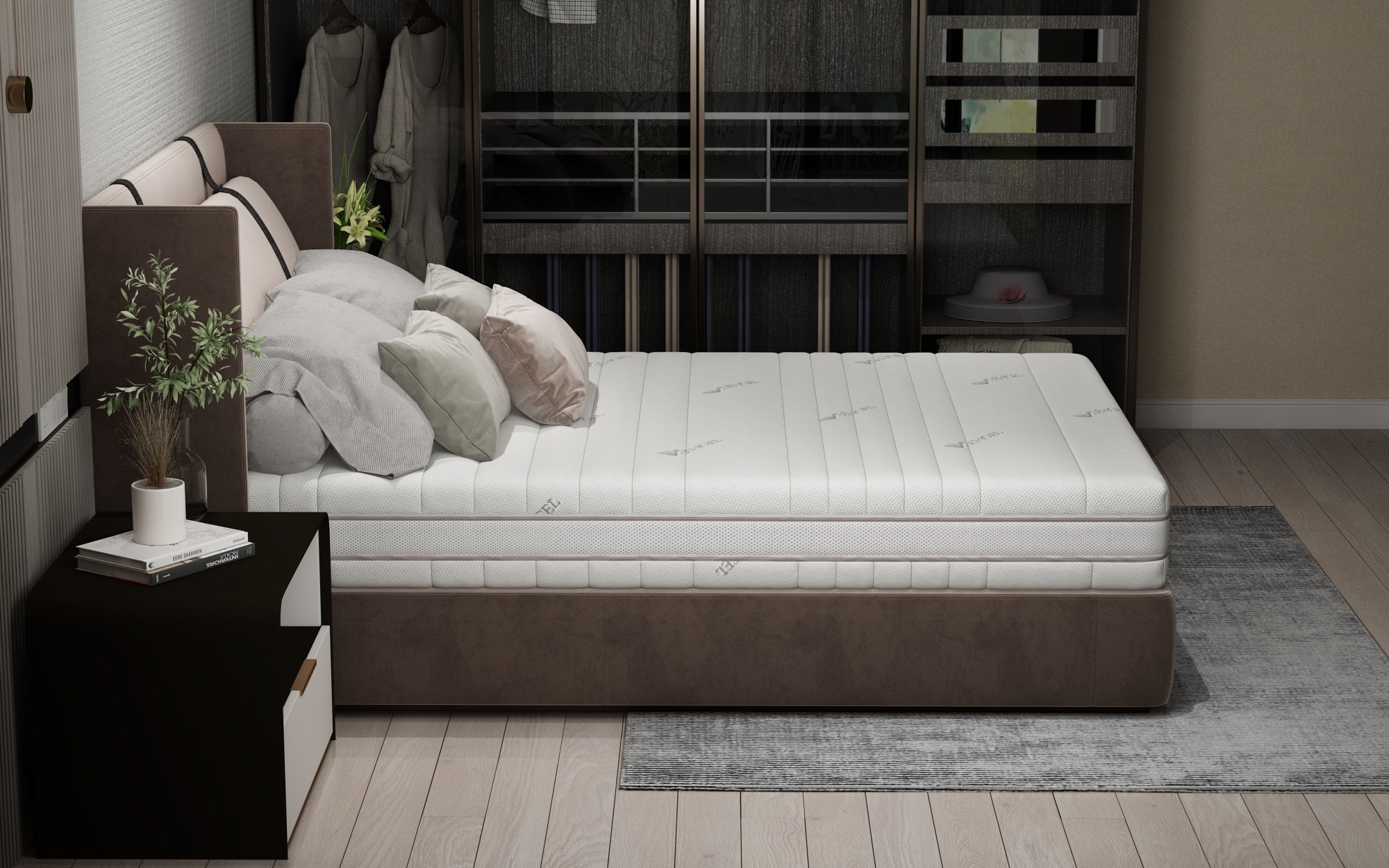 Saltea cu memorie Somnart Memory Tencel 140x200, înălțime 26 cm, 7 zone, aerisiere 3D AirMesh, husa detasabila si lavabila, fermiate medie - imagine 10