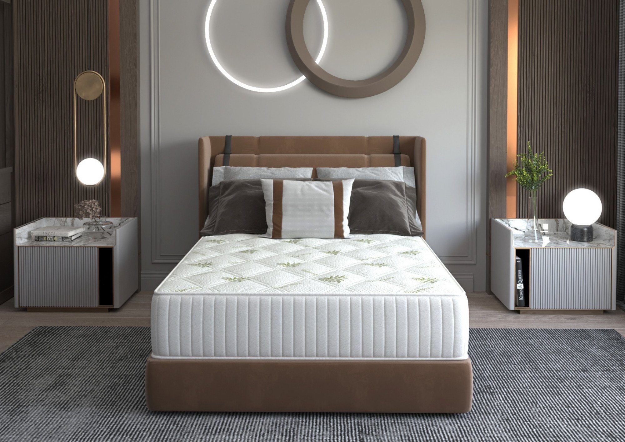 Saltea cu memorie Somnart Memory Ultimate 180x200, înălțime 24 cm, husă cu Aloe Vera, cu mânere, fermitate mare