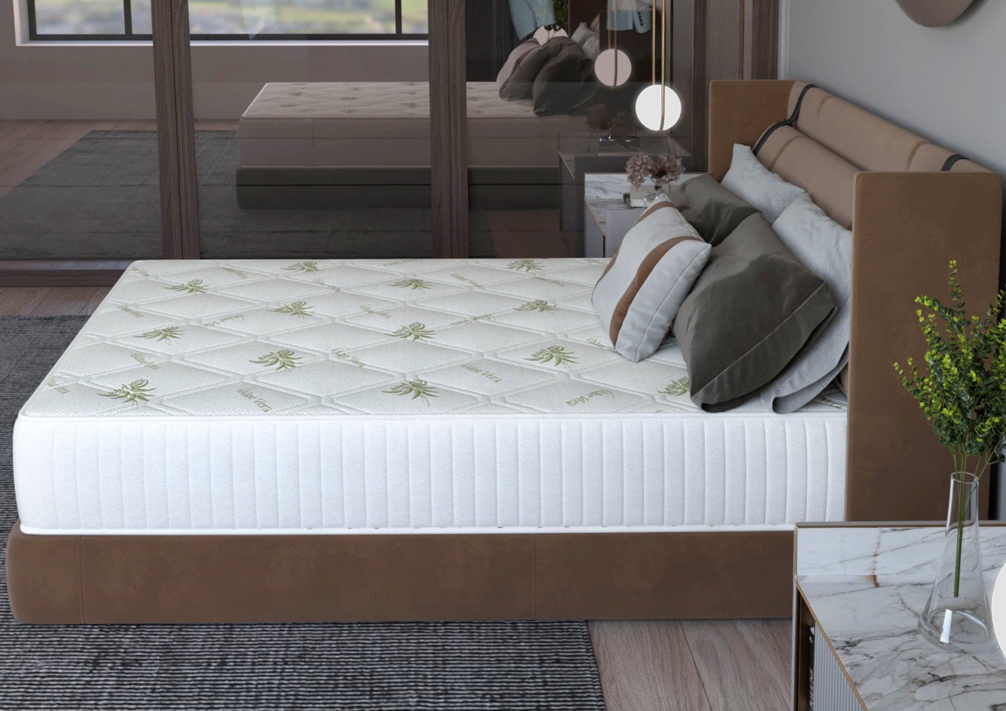 Saltea cu memorie Somnart Memory Ultimate 180x200, înălțime 24 cm, husă cu Aloe Vera, cu mânere, fermitate mare - imagine 3