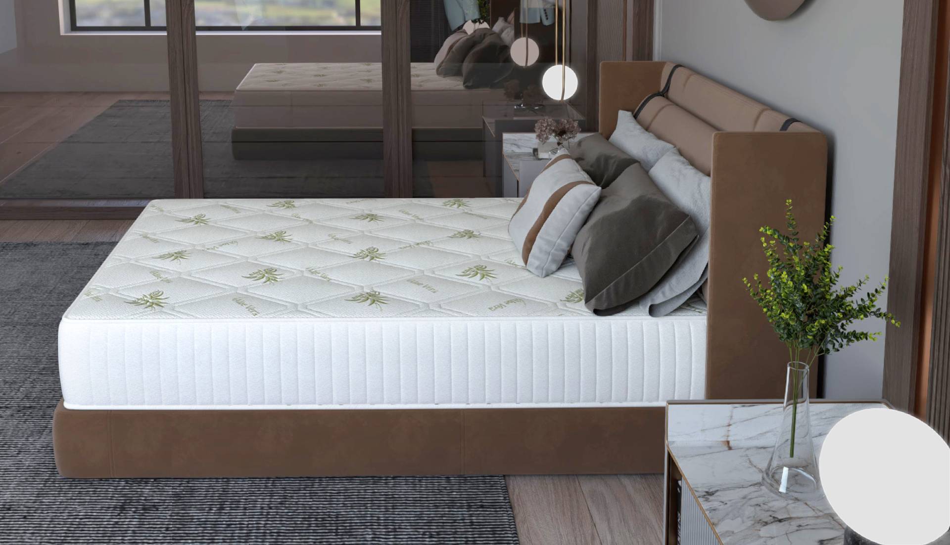 Saltea cu memorie Somnart Memory Ultimate 140x200, înălțime 24 cm, husă cu Aloe Vera, cu mânere, fermitate mare - imagine 15