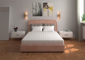 Saltea cu spumă poliuretanică SOMNART 180x200, înălțime 20 cm, ortopedică, husă detașabilă cu fermoar, rulată, fermitate medie