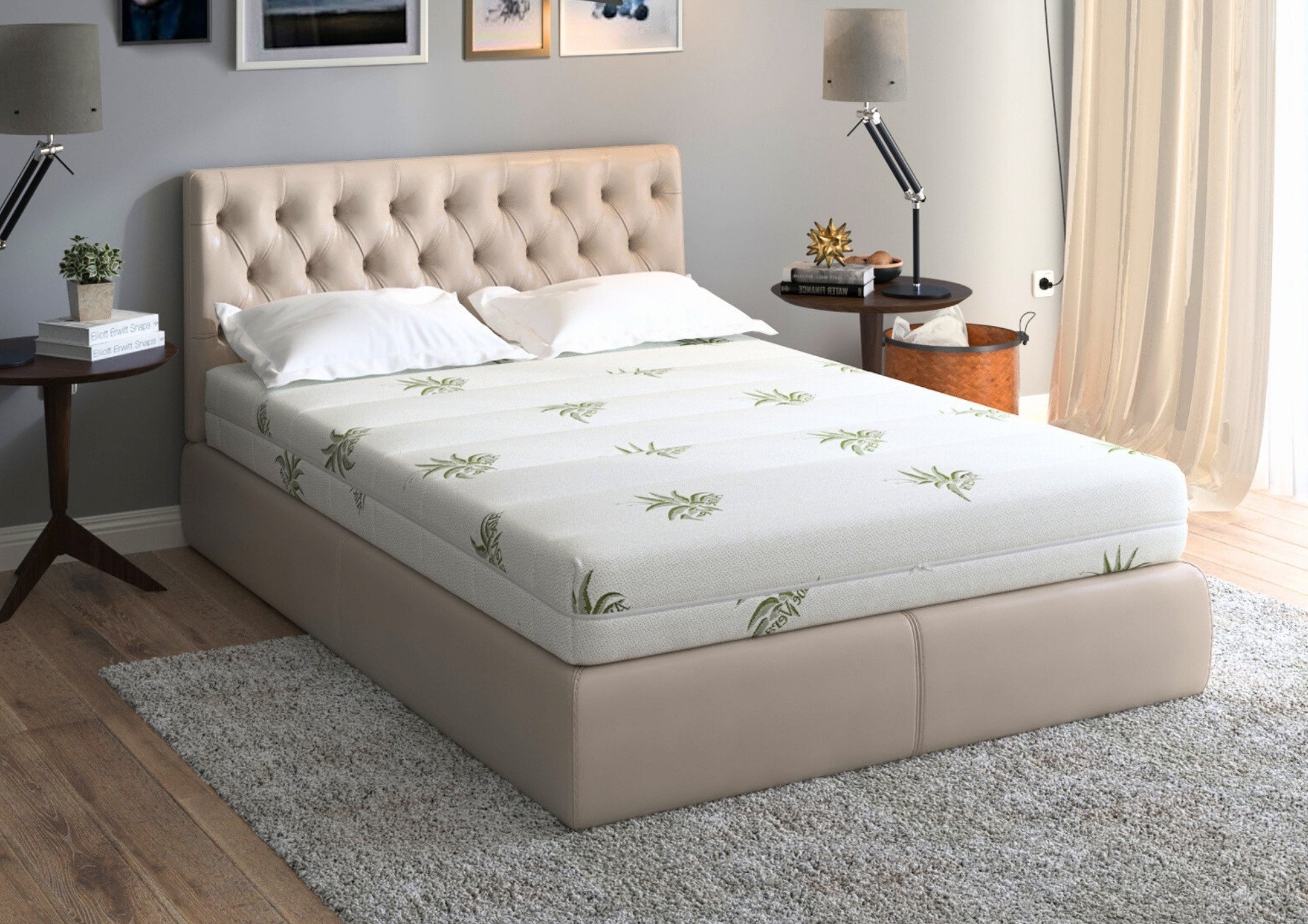 Saltea cu memorie Somnart XXL Memory Plus 180x200, înălțime 25 cm, pentru persoane supraponderale, husă Aloe Vera detașabilă, rulată, fermitate mare