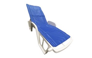 Saltea cu interior vatelină Somnart 60x190, înălțime 1 cm, pentru șezlong, două segmente, husă impermeabilă, culoare bleumarin
