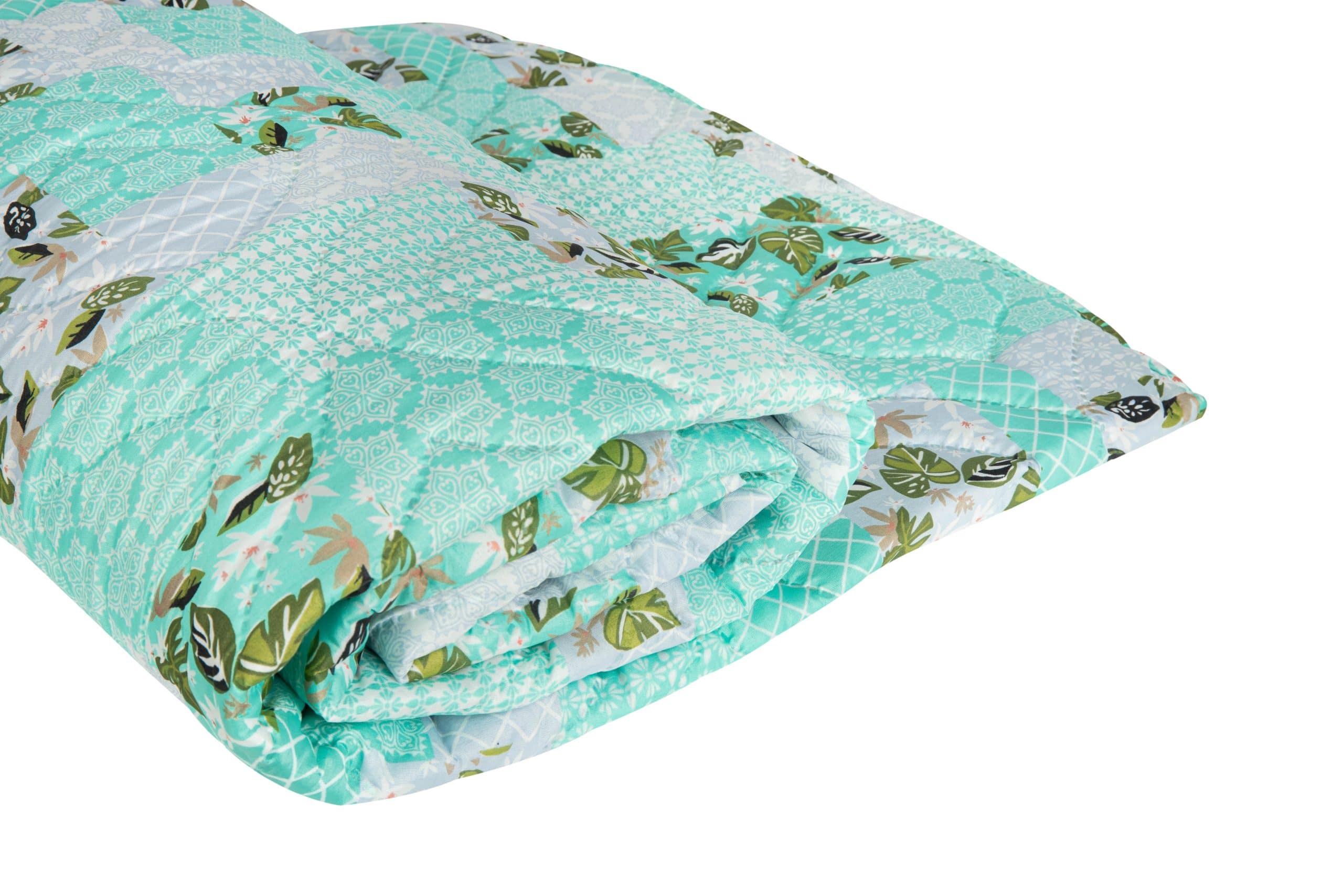 Pilota matlasata Ultrasleep Green Flowers Somnart, 200x220 cm, 250 g, microfibra, lavabila la 40°C - imagine 2