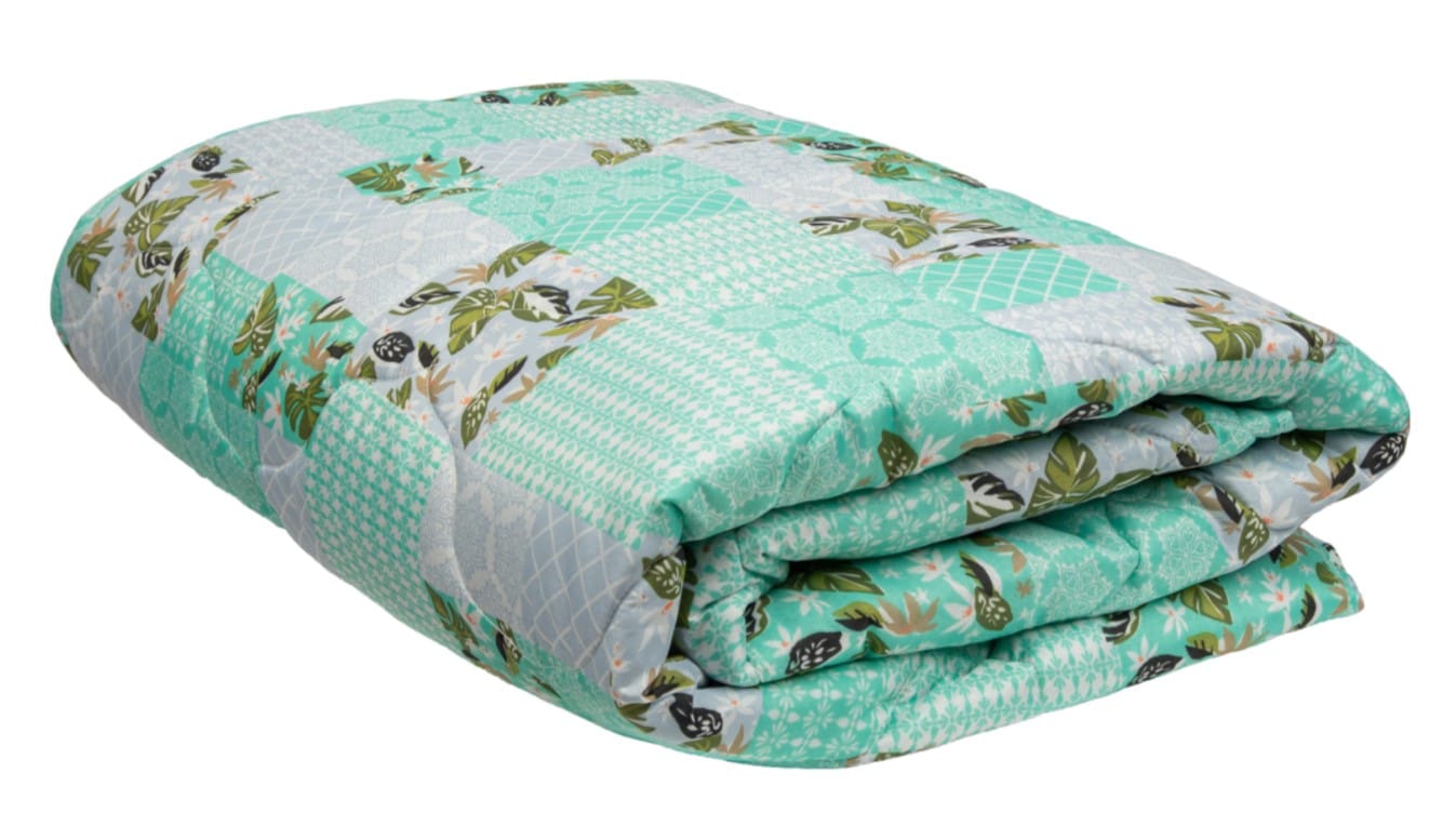 Pilota matlasata Ultrasleep Green Flowers Somnart, 200x220 cm, 250 g, microfibra, lavabila la 40°C - imagine 3