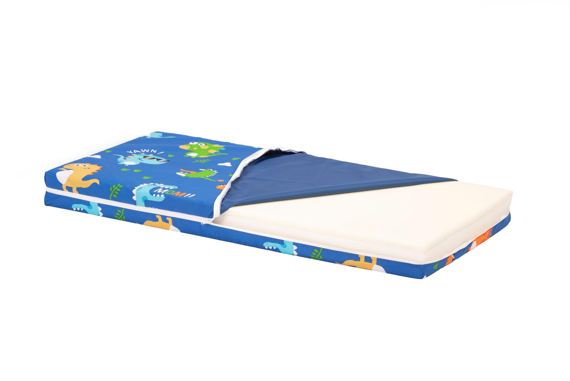 Saltea cu memorie Somnart Memory 60x120, înălțime 10 cm, pentru bebeluși și copii, husă impermeabilă, fermitate medie, model dinozauri - imagine 5