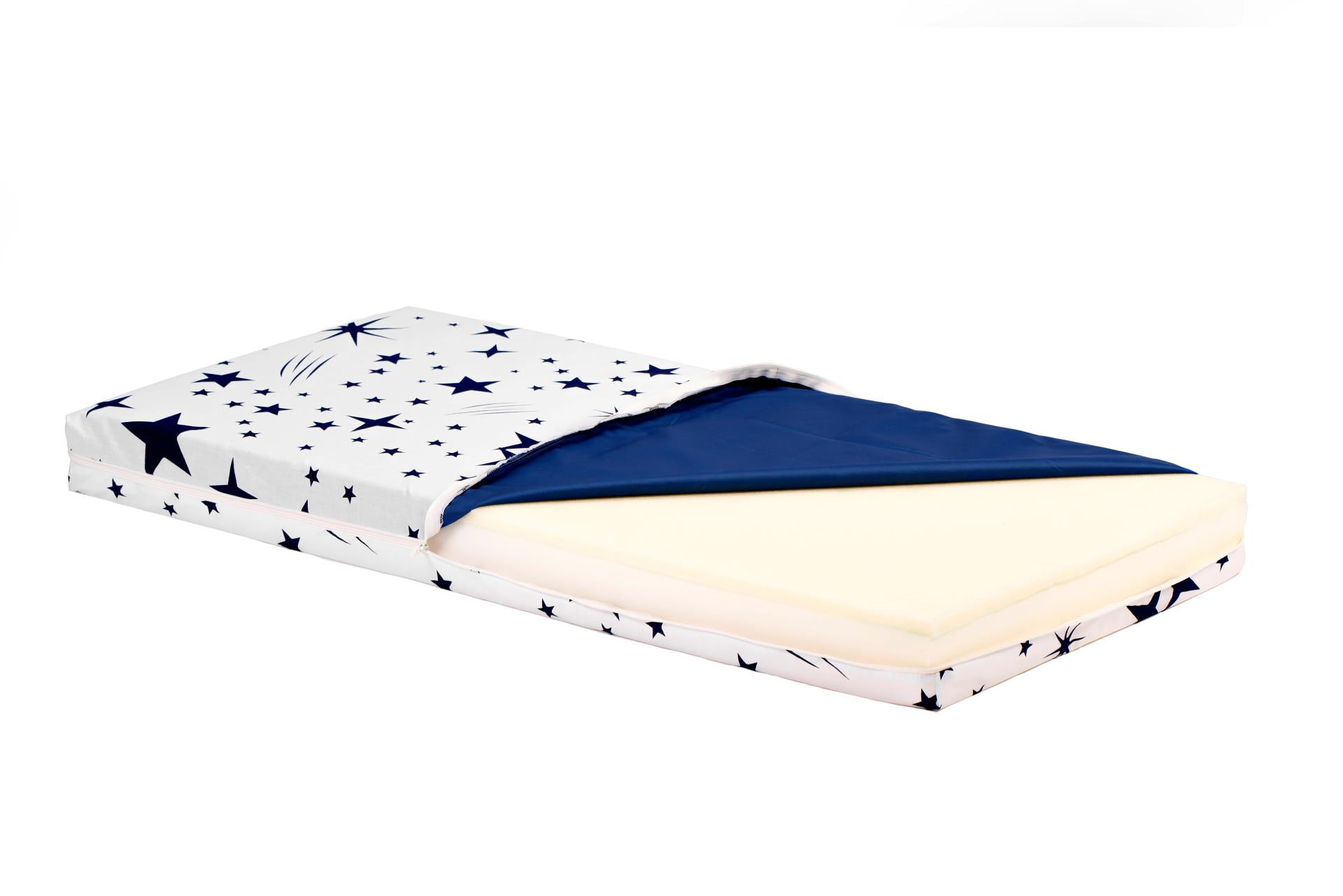 Saltea cu memorie Somnart Memory 60x120, înălțime 10 cm, pentru bebeluși și copii, husă impermeabilă, fermitate medie, model steluțe - imagine 5