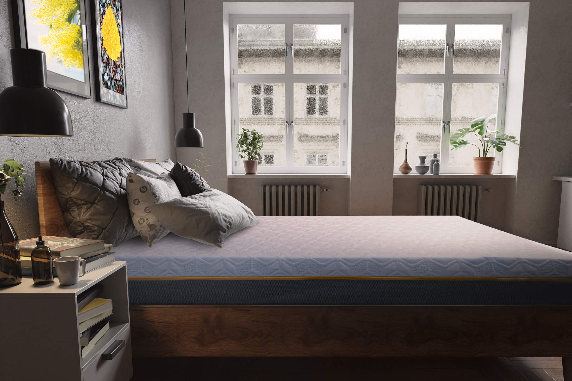 Saltea cu memorie și arcuri individuale Somnexpert Silver Evolution Pocket Spring 160x190, înălțime 24 cm, husă detașabilă, fermitate medie - imagine 2