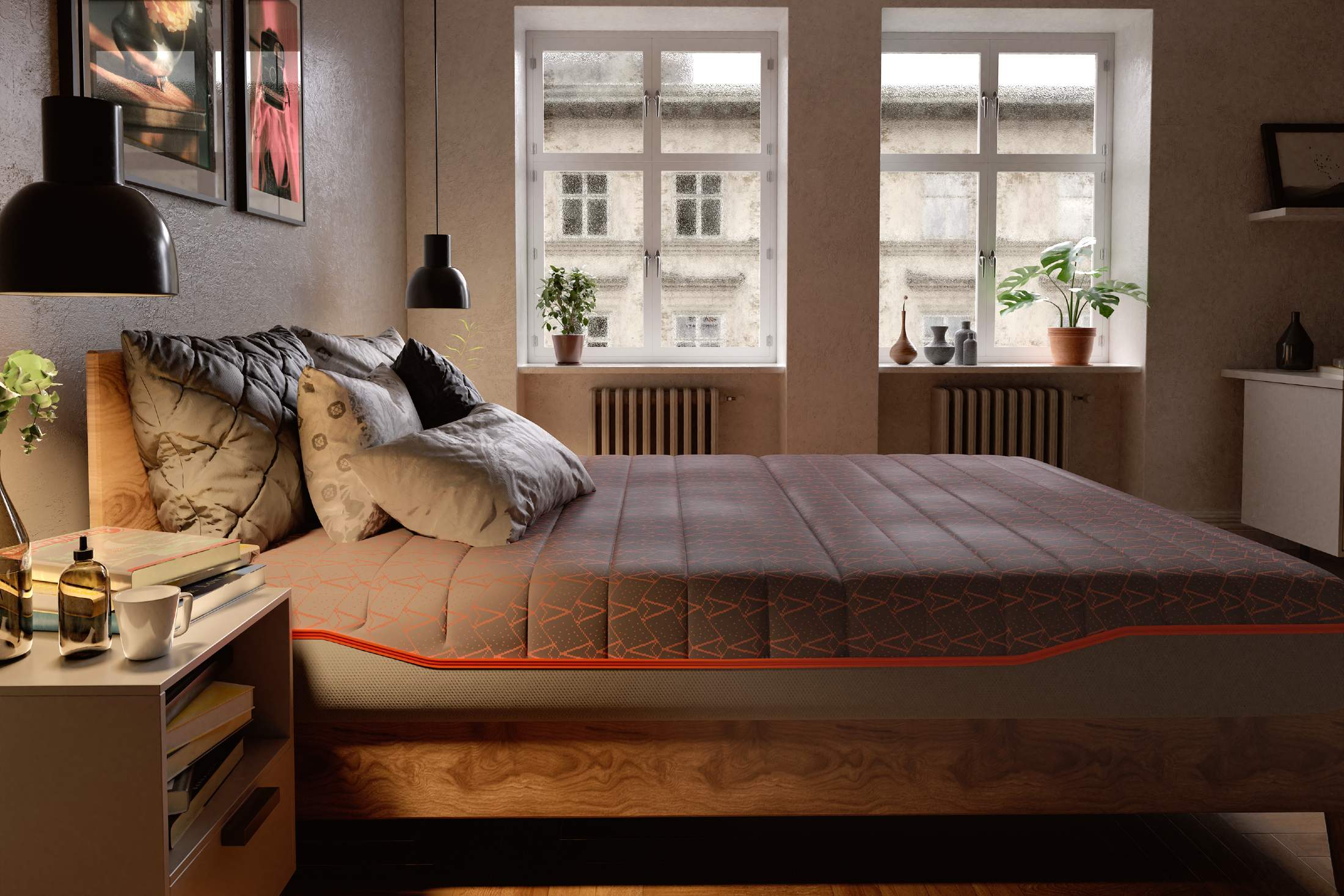 Saltea cu memorie și arcuri individuale SomnArt Supreme Pocket Multilayer 120x200, înălțime 24 cm, husă detașabilă, fermitate medie - imagine 5