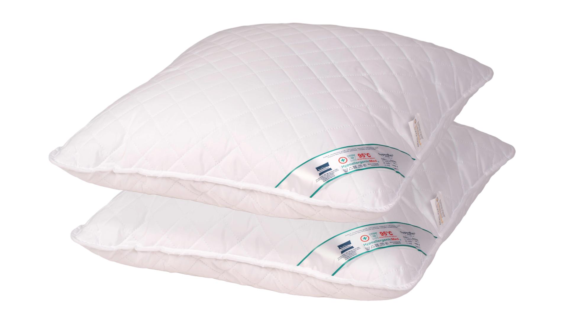 Set 2 Perne Medicinale Hipoalergenice Somnart 70x70cm, HypoallergenicMed, matlasate, lavabile la 95 de grade, fermitate medie spre tare - imagine 5