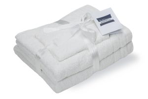 Set prosoape bumbac Somnart, 600gsm, de fata 50x90 cm + de corp 70x140 + de maini 30x50 cm, alb optic