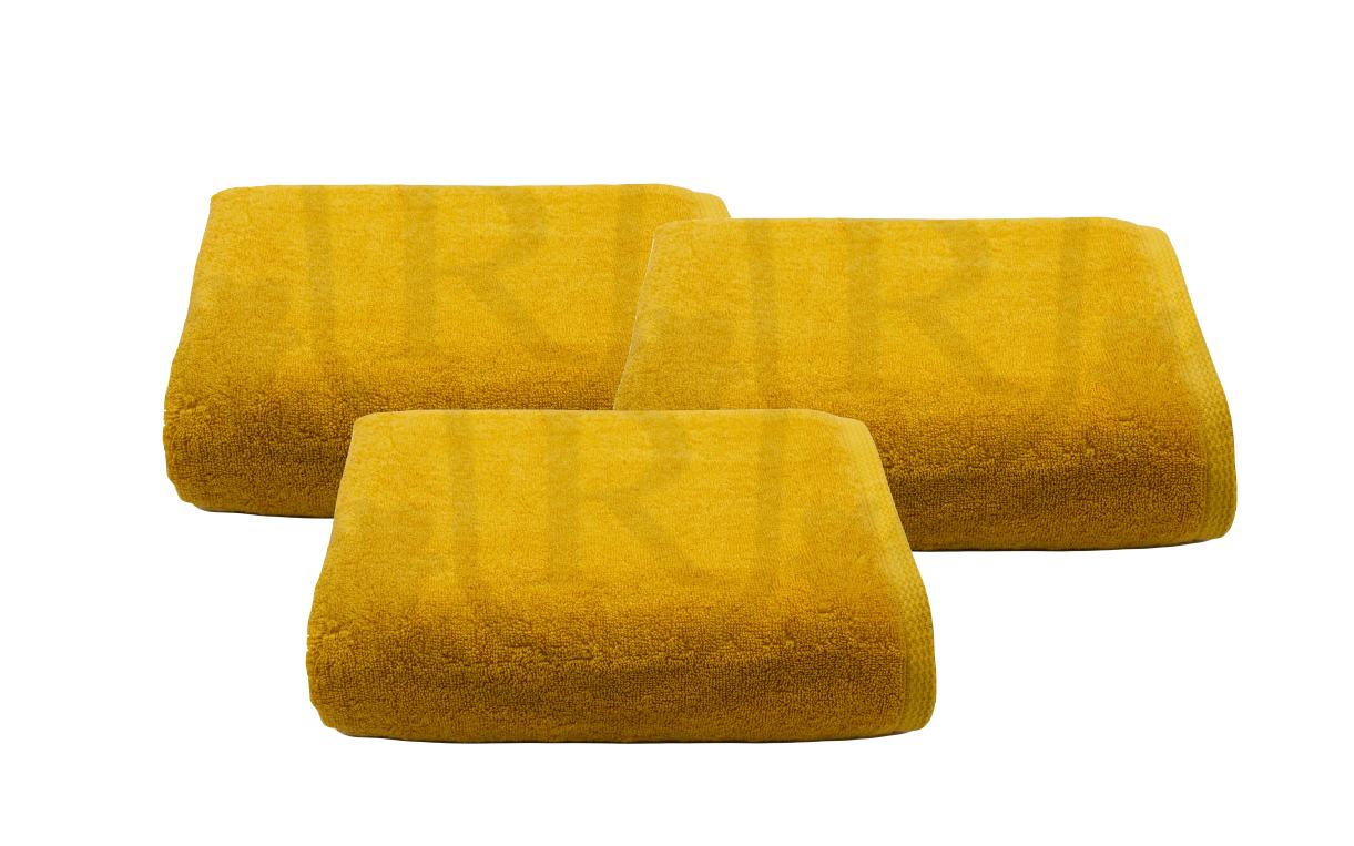 Set 2 prosoape de corp bumbac 100%, 600gsm, Somnart, 70x140cm, galben - imagine 3