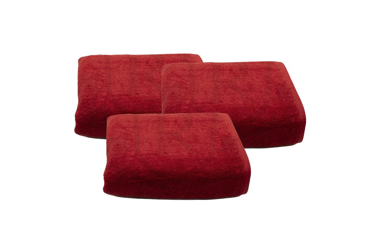 Set 2 prosoape de corp bumbac 100%, 600gsm, Somnart, 70x140cm, rosu - imagine 3