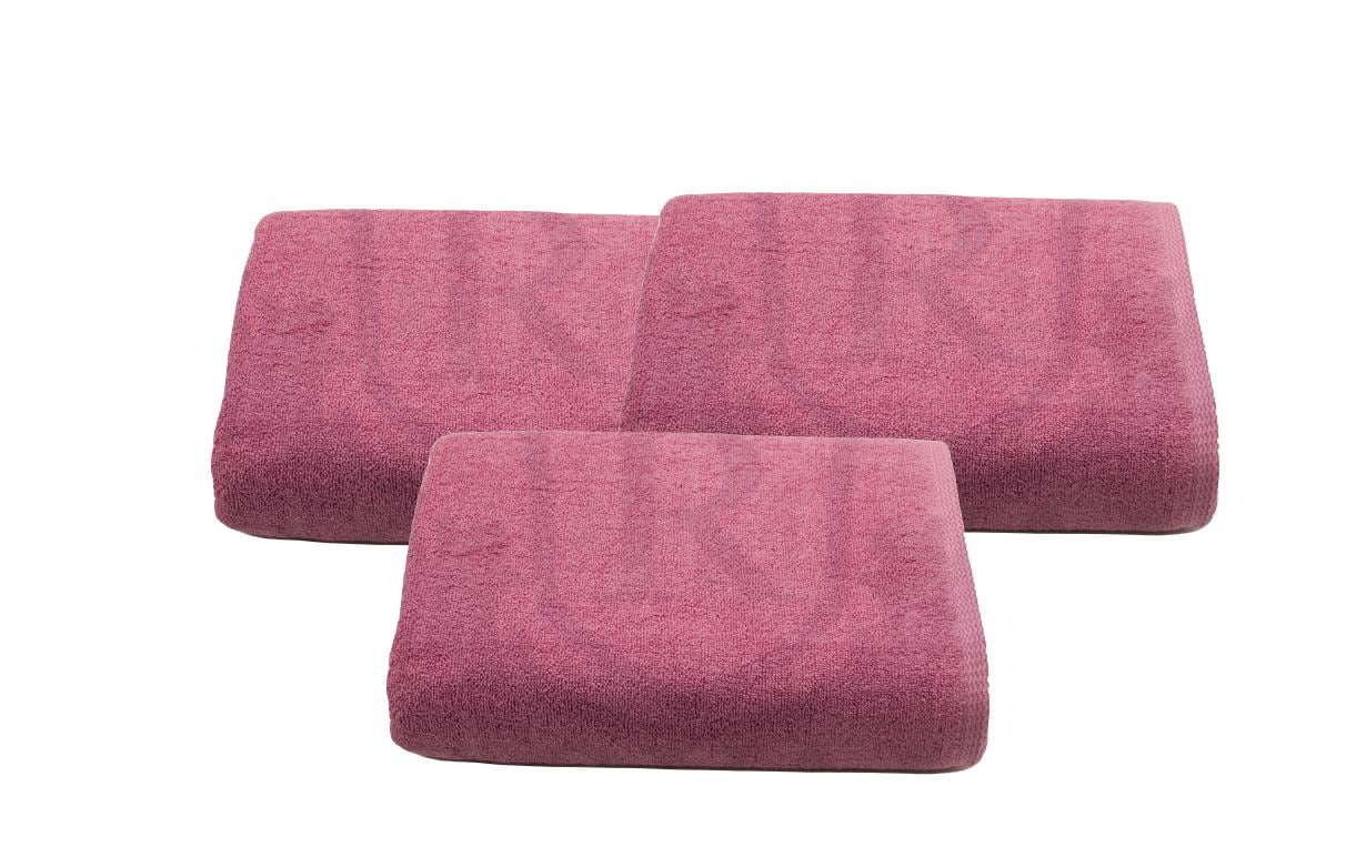 Set 2 prosoape de corp bumbac 100%, 600gsm, Somnart, 70x140cm, roz - imagine 3