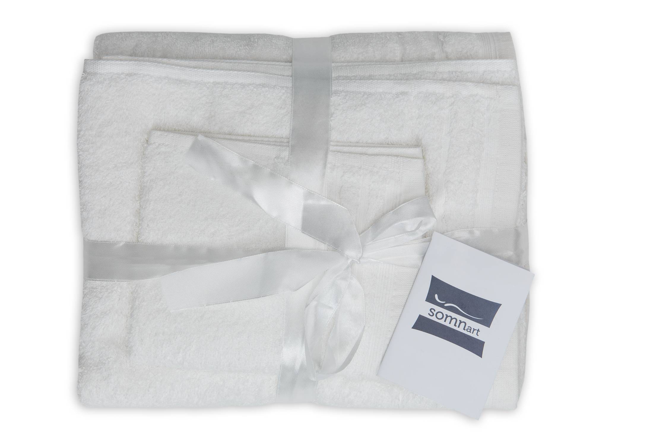 Set prosoape bumbac Somnart, 600gsm, de fata 50x90 cm + de corp 70x140 + de maini 30x50 cm, alb optic - imagine 3