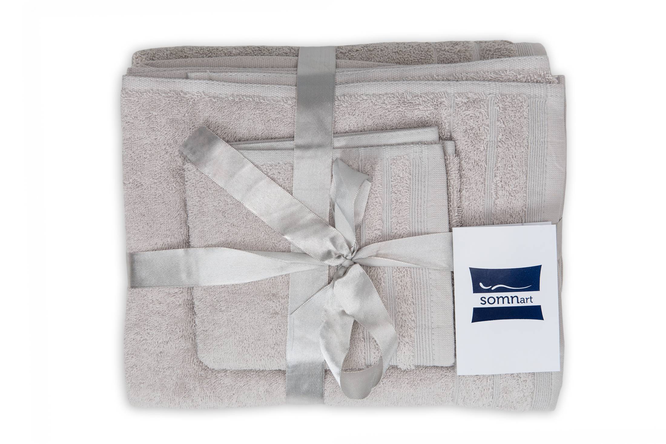 Set prosoape bumbac Somnart, 600gsm, de fata 50x90 cm + de corp 70x140 + de maini 30x50 cm, gri - imagine 2