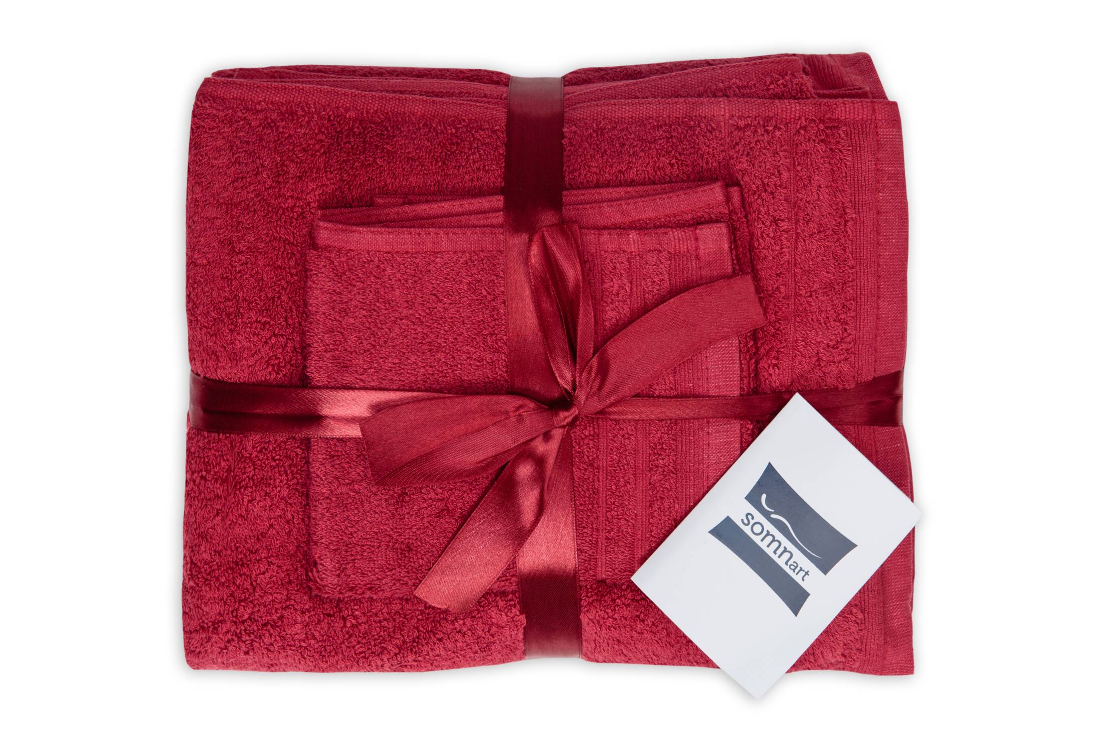 Set prosoape bumbac Somnart, 600gsm, de fata 50x90 cm + de corp 70x140 + de maini 30x50 cm - bordeaux - imagine 2