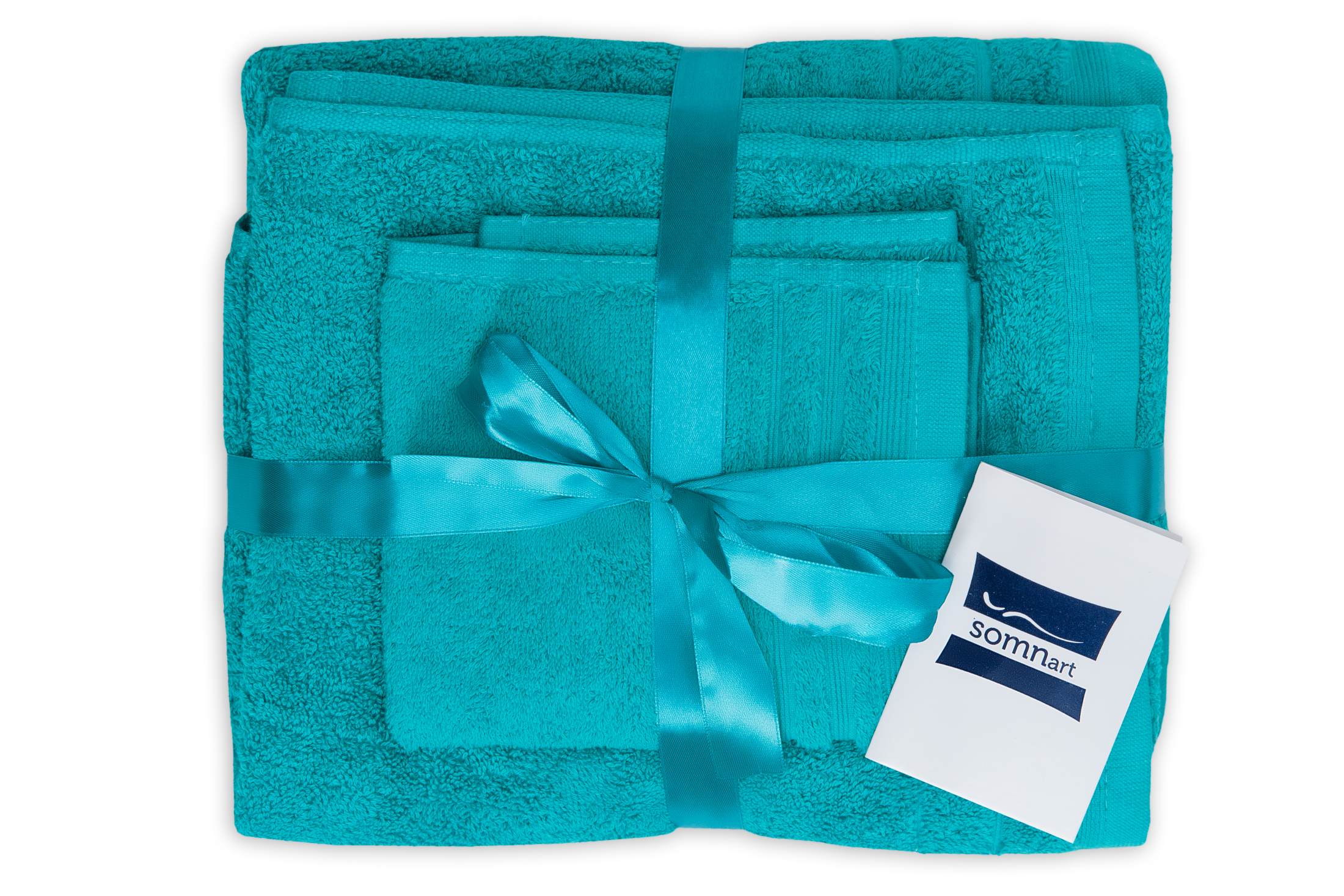 Set prosoape bumbac Somnart 600gsm de fata 50x90 cm + de corp 70x140 + de maini 30x50 cm, turcoaz - imagine 3