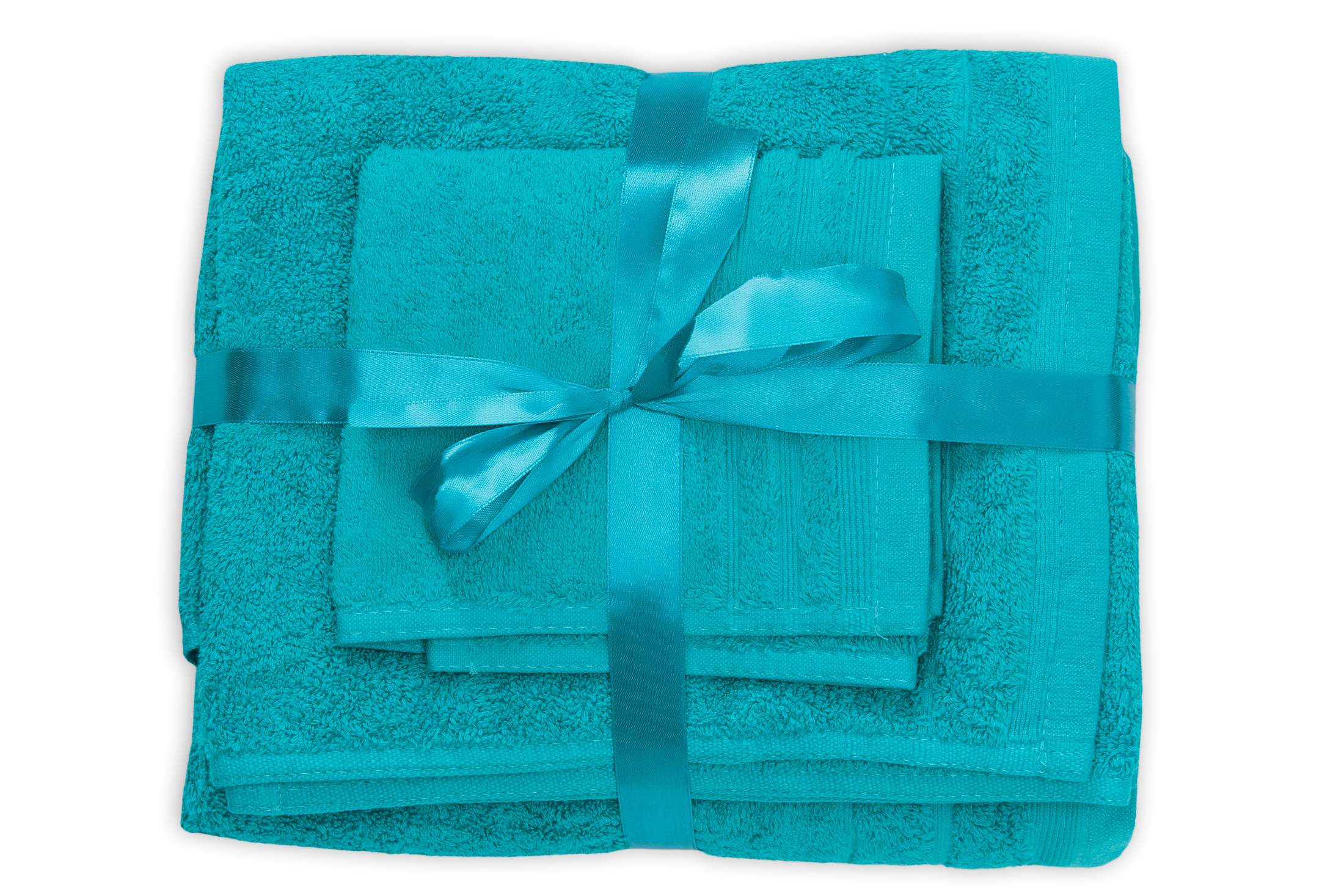 Set prosoape bumbac Somnart 600gsm de fata 50x90 cm + de corp 70x140 + de maini 30x50 cm, turcoaz - imagine 4
