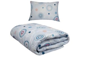 Set pilota primavara/vara si 1 perna Viseo Circles SomnART, microfibra, 150 g/mp, 150x200 cm + 50x70 cm