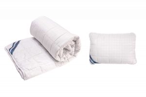 Set pilota 150x200 cm, 300 g si o perna 50x70 cm Somnart, microfibra matlasata, cu fibre de carbon